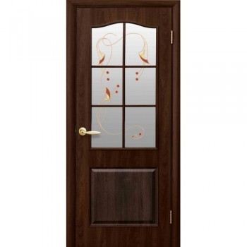 Дверь Новый Стиль "Классик" ПВХ De Luxe (стекло с рисунком Р1)